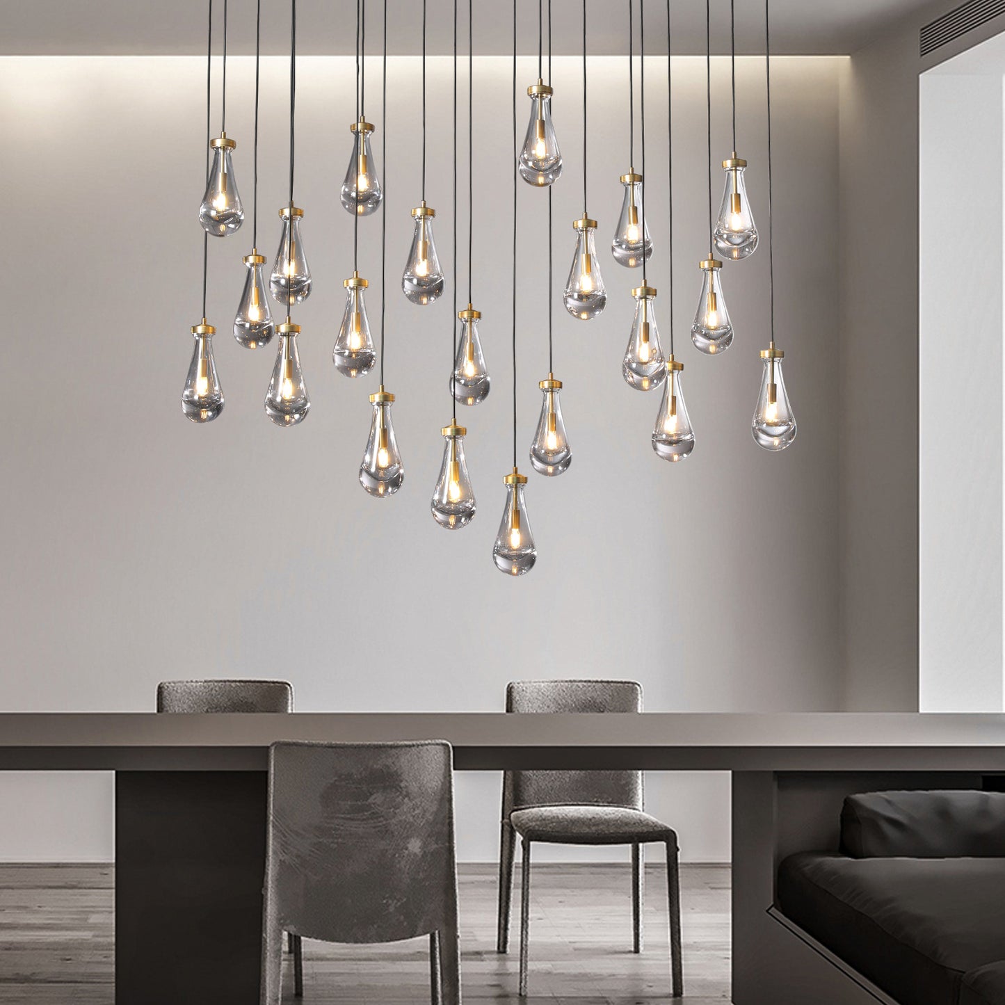 Modern Raindrop Rectangle Chandelier