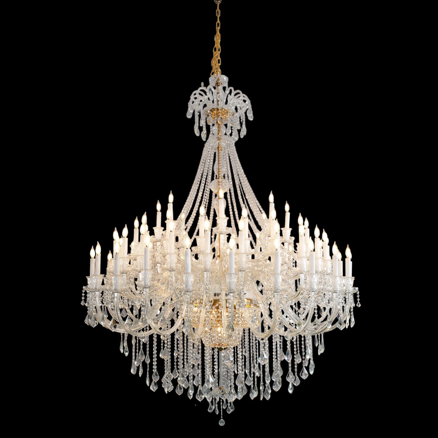 Extra Large Classic Traditional Crystal Chandelier 60/72/90 Lights for Hotel, Showroom, Foyer , Wedding Hall,Coffee Shop