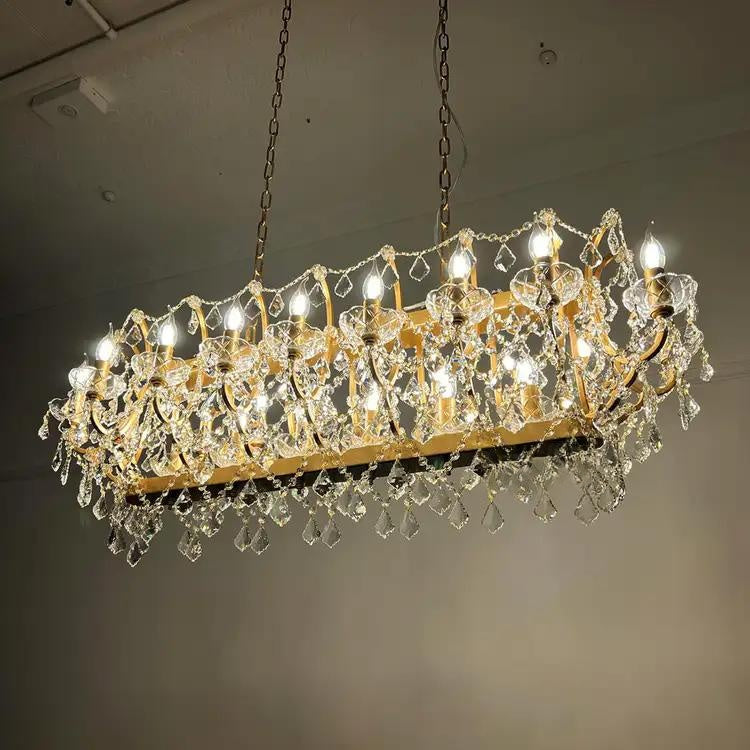 Rococo Crystal Linear Chandelier