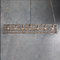 La Cage 50" Rectangular Chandelier in Silver by Meetlighting
