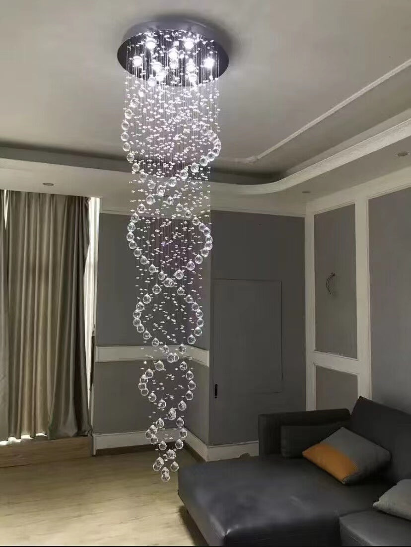 New Trend Spiral Crystal Chandelier For Staircase-MEET LIGHTING