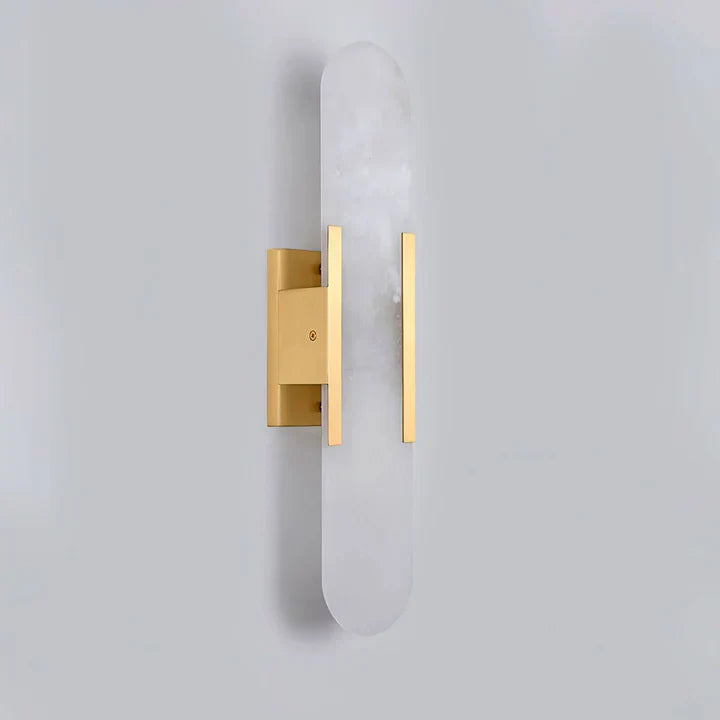 Modern Melange Elongated Alabaster Linear Wall Sconce