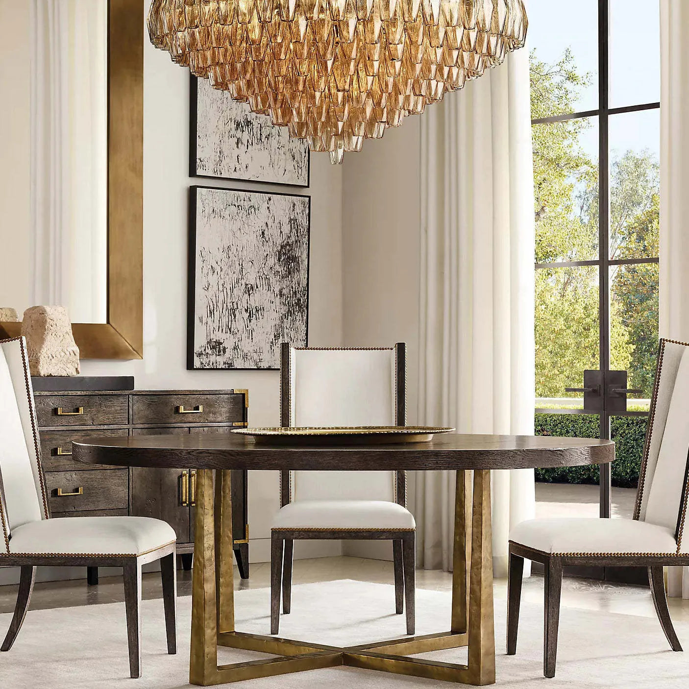 Chiaray Glass Multi-Tier Round Chandelier 61"