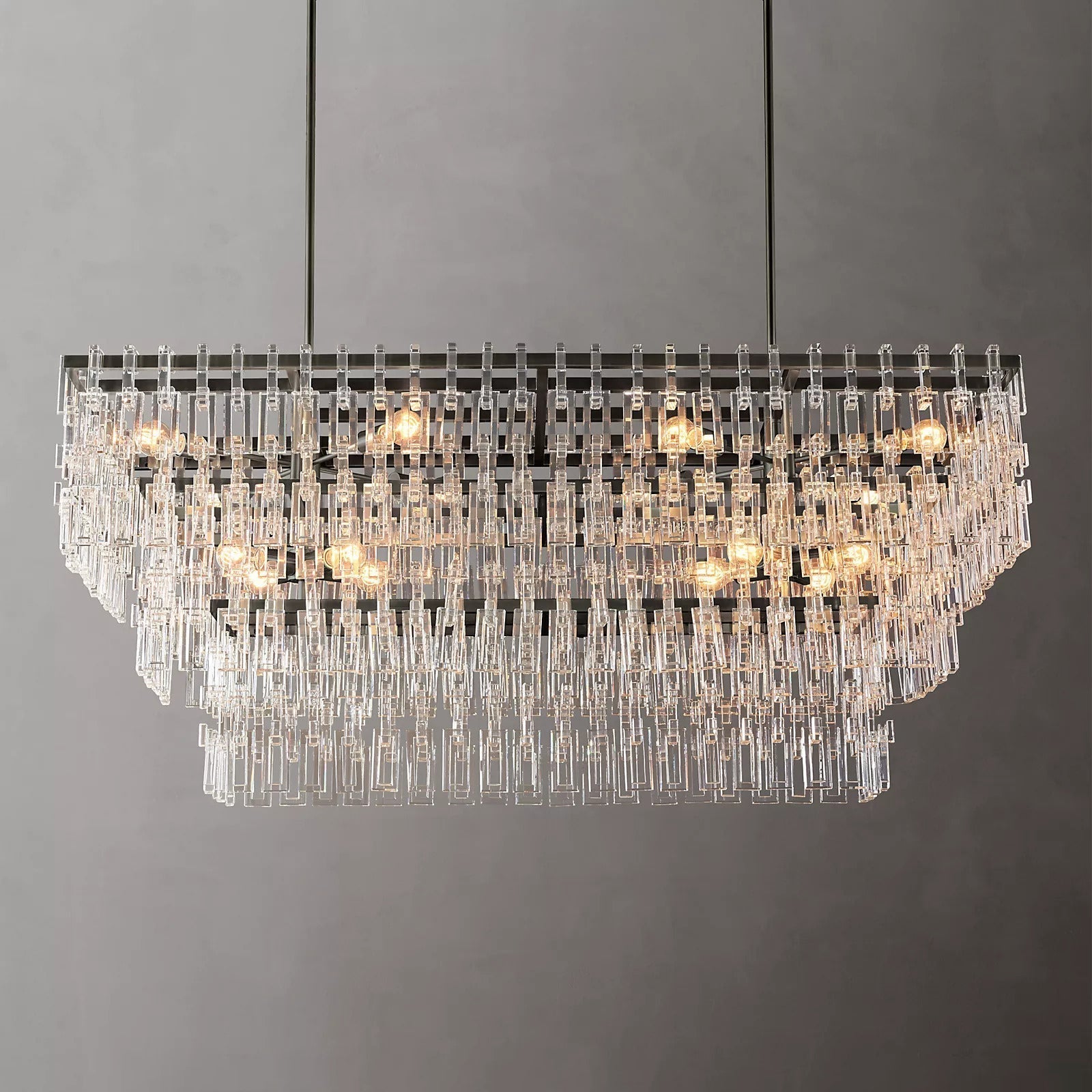 Mariogold Multi-Tier Crystal Chain Rectangle Chandelier 60" 72"