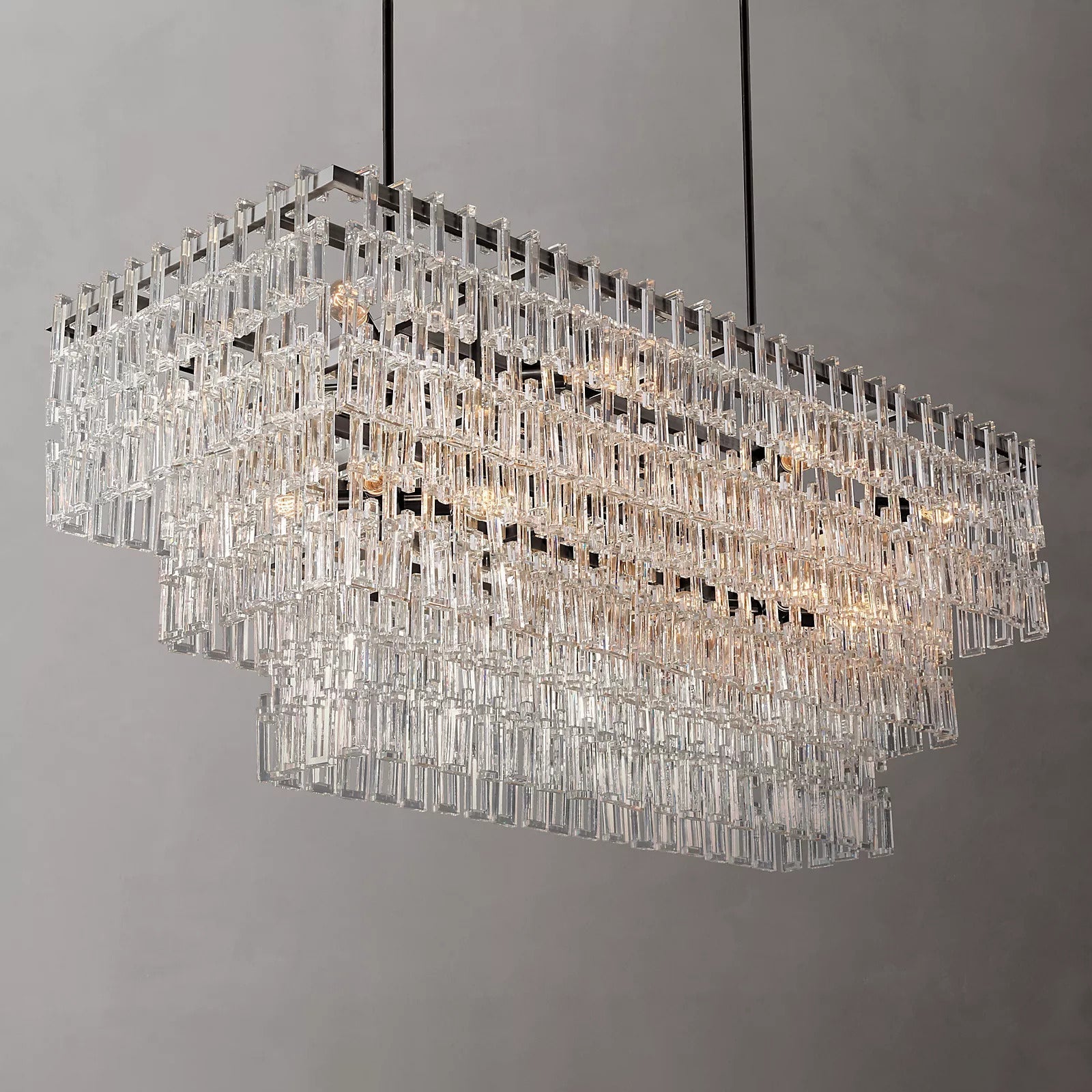 Mariogold Multi-Tier Crystal Chain Rectangle Chandelier 60" 72"