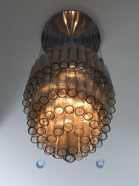 Luxury Italian Style Tubular Glass Chandelier With Chrome Finish-MEET LIGHTING