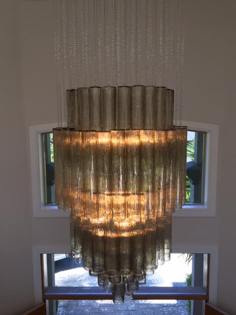 Luxury Italian Style Tubular Glass Chandelier With Chrome Finish-MEET LIGHTING