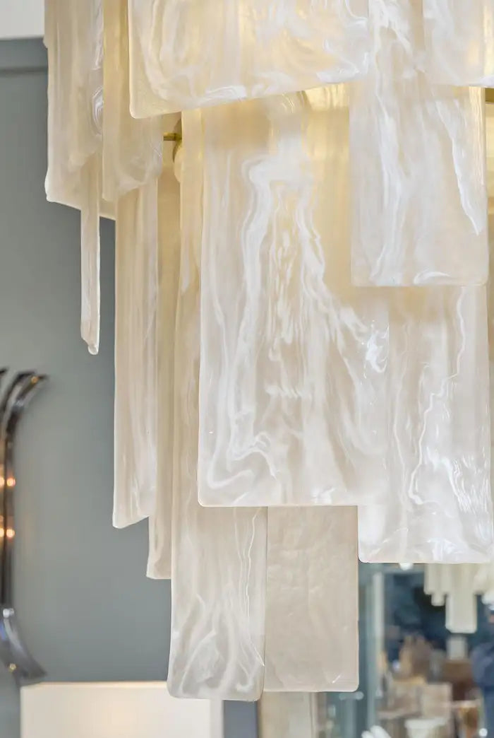 Murano Glass Alabaster Chandelier