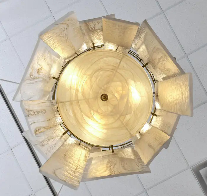Murano Glass Alabaster Chandelier