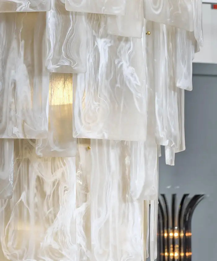 Murano Glass Alabaster Chandelier