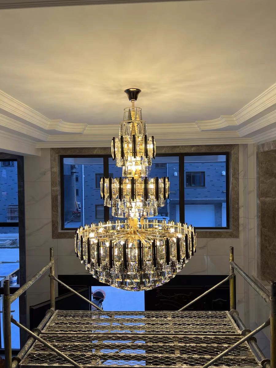 Foyer 3 Layers Extra Large Crystal Chandelier for Living Room Staircase Ceiling Lighting Fixture-MEET LIGHTING