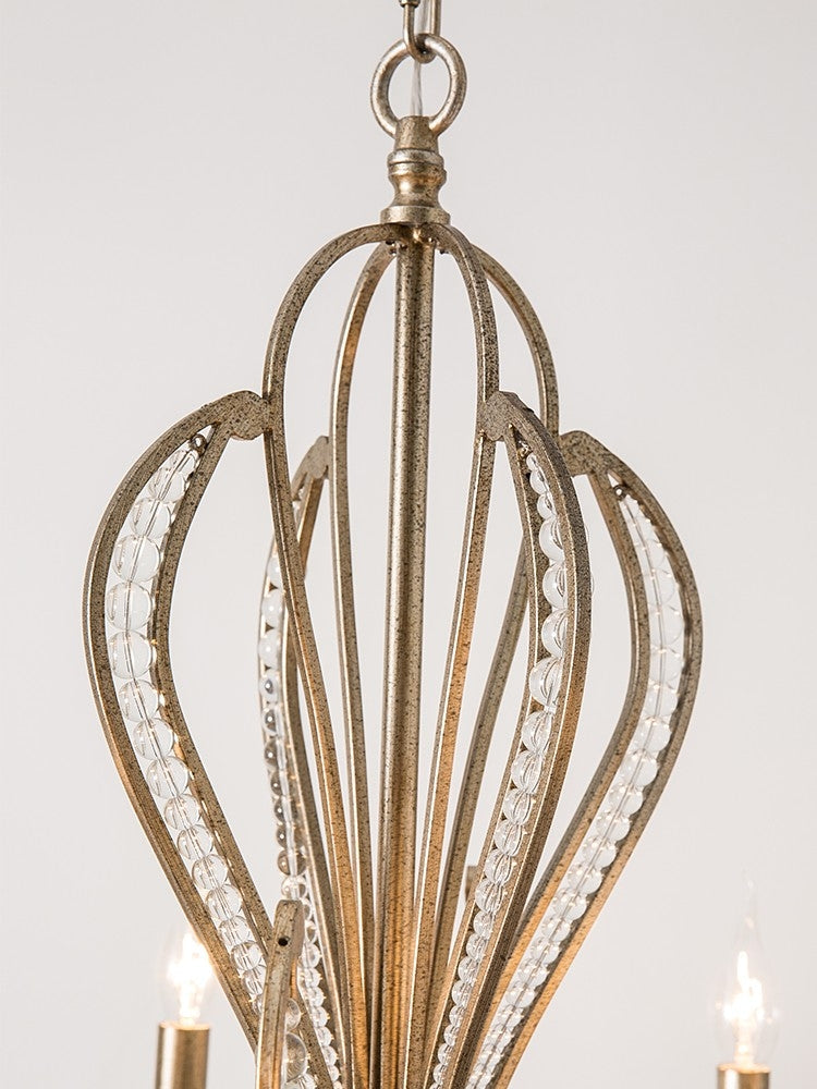 Vintage Style Silver Candle Chandelier for Living Room/Dining Room-MEET LIGHTING