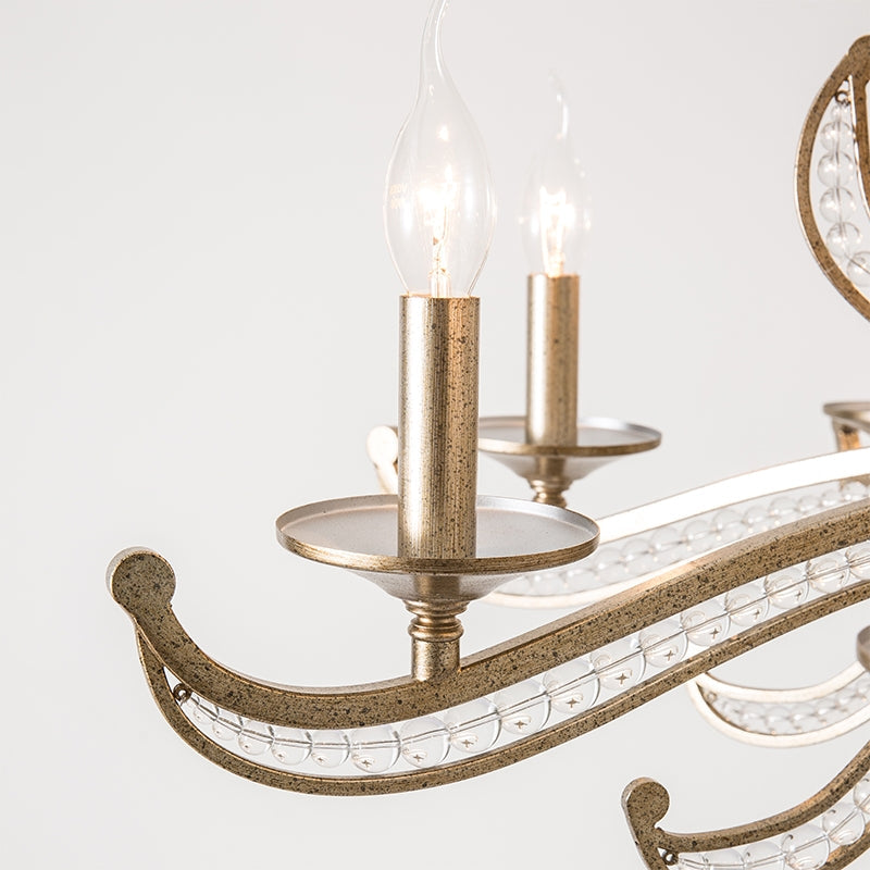 Vintage Style Silver Candle Chandelier for Living Room/Dining Room-MEET LIGHTING