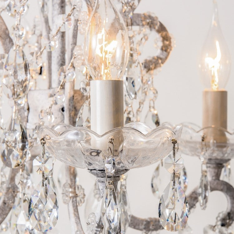 Nordic Vintage Candle Pendant Romantic Crystal Chandelier for Bedroom / Dining Room / Living Room-MEET LIGHTING