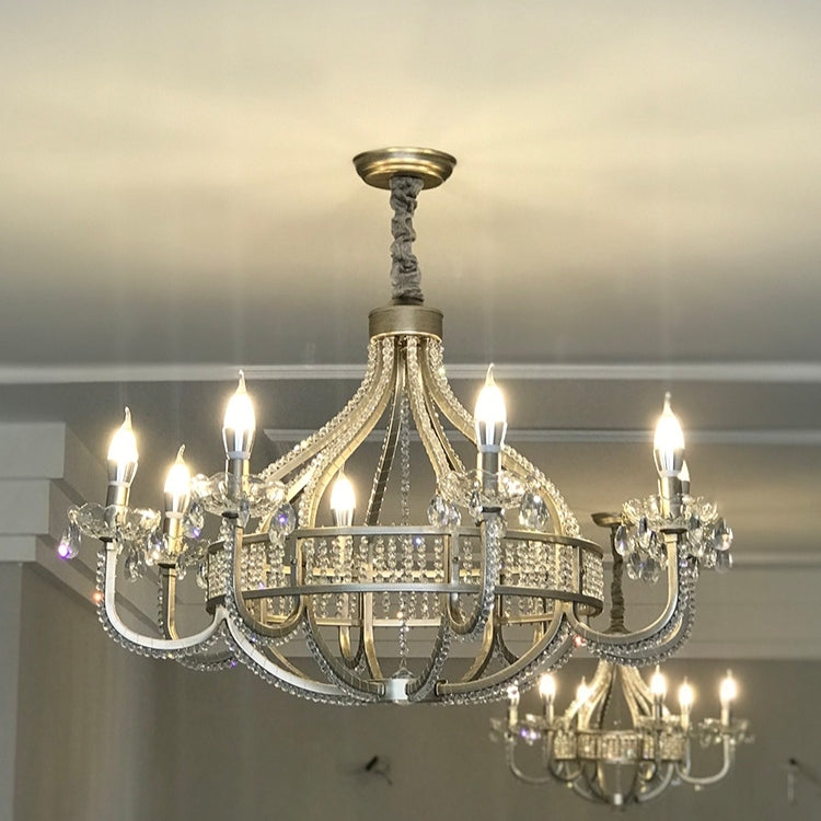 Light Luxury Nordic Vintage Candle Iron Lantern Chandelier for Living / Dining Room / Bedroom-MEET LIGHTING