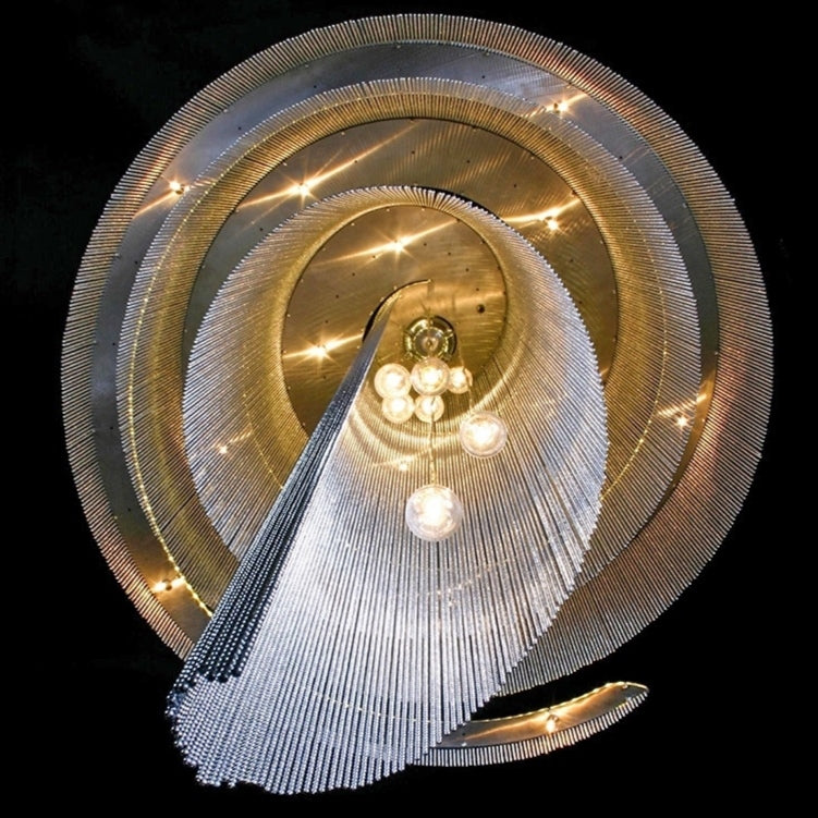 Extra Large Multi-layered Post-Modern Luxury Metal Chains Chandelier for High-ceiling Room-MEET LIGHTING