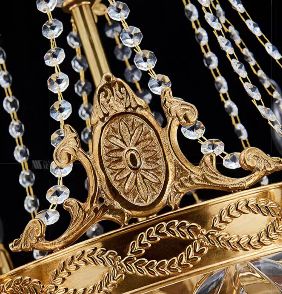 European Style Luxury Crystal Pendant Candle Chandelier for Living Room/Foyer/Entrys/Hallway-MEET LIGHTING