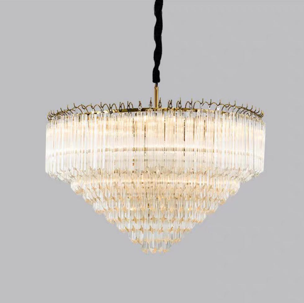 Multi-Tier Modern Light Luxury Crystal Rods Pendant Chandelier for Living Room/Bedroom/Foyer/Entrys-MEET LIGHTING
