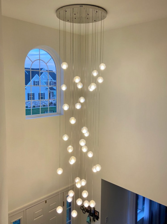 Oversized Nordic Art Round Air Bubbles Pendant Chandelier for Stairs/Spiral Staircase/Hotel Lobby-MEET LIGHTING