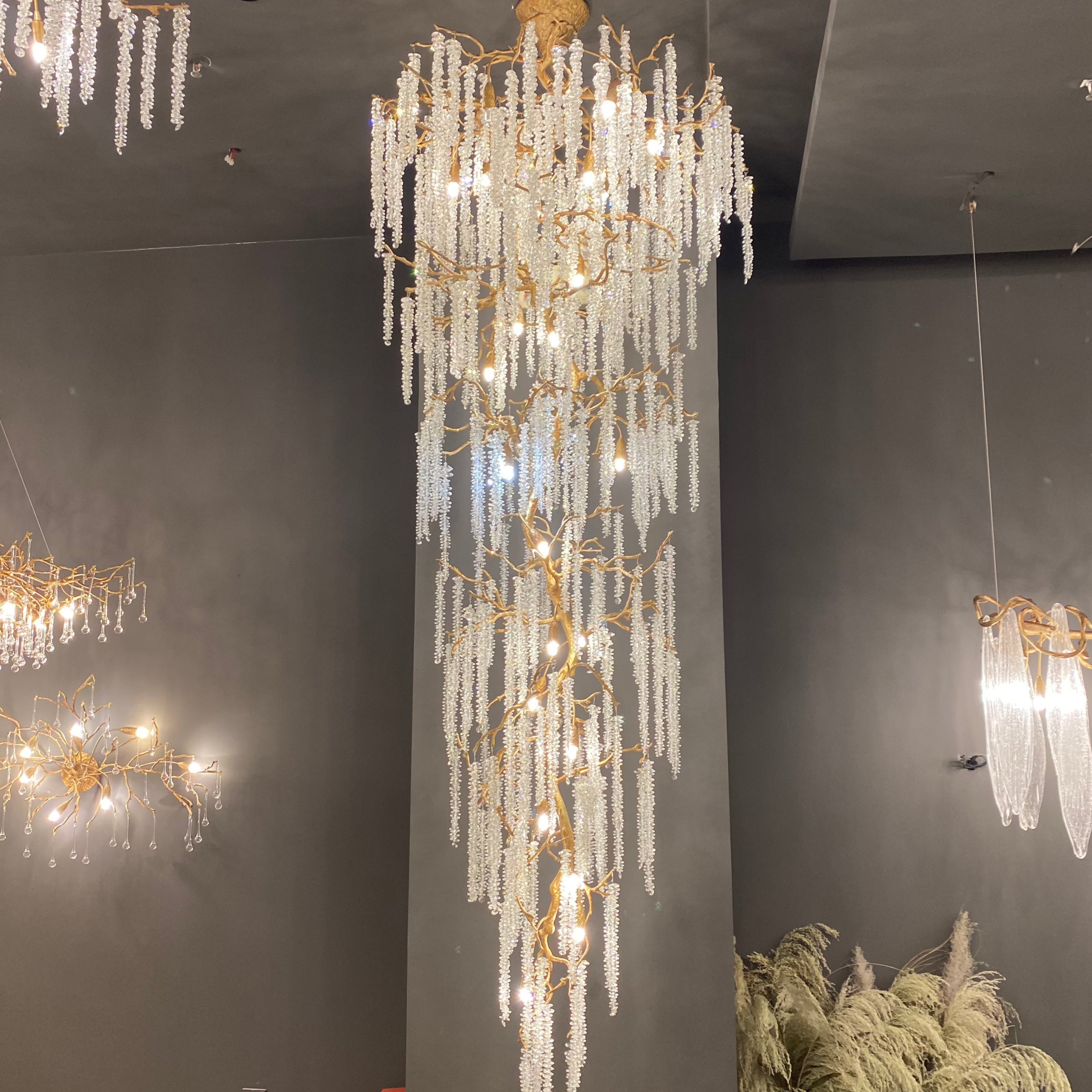 Extra Large Crystal Icicle Tree Branch Chandelier for Staircase/Hallway-MEET LIGHTING