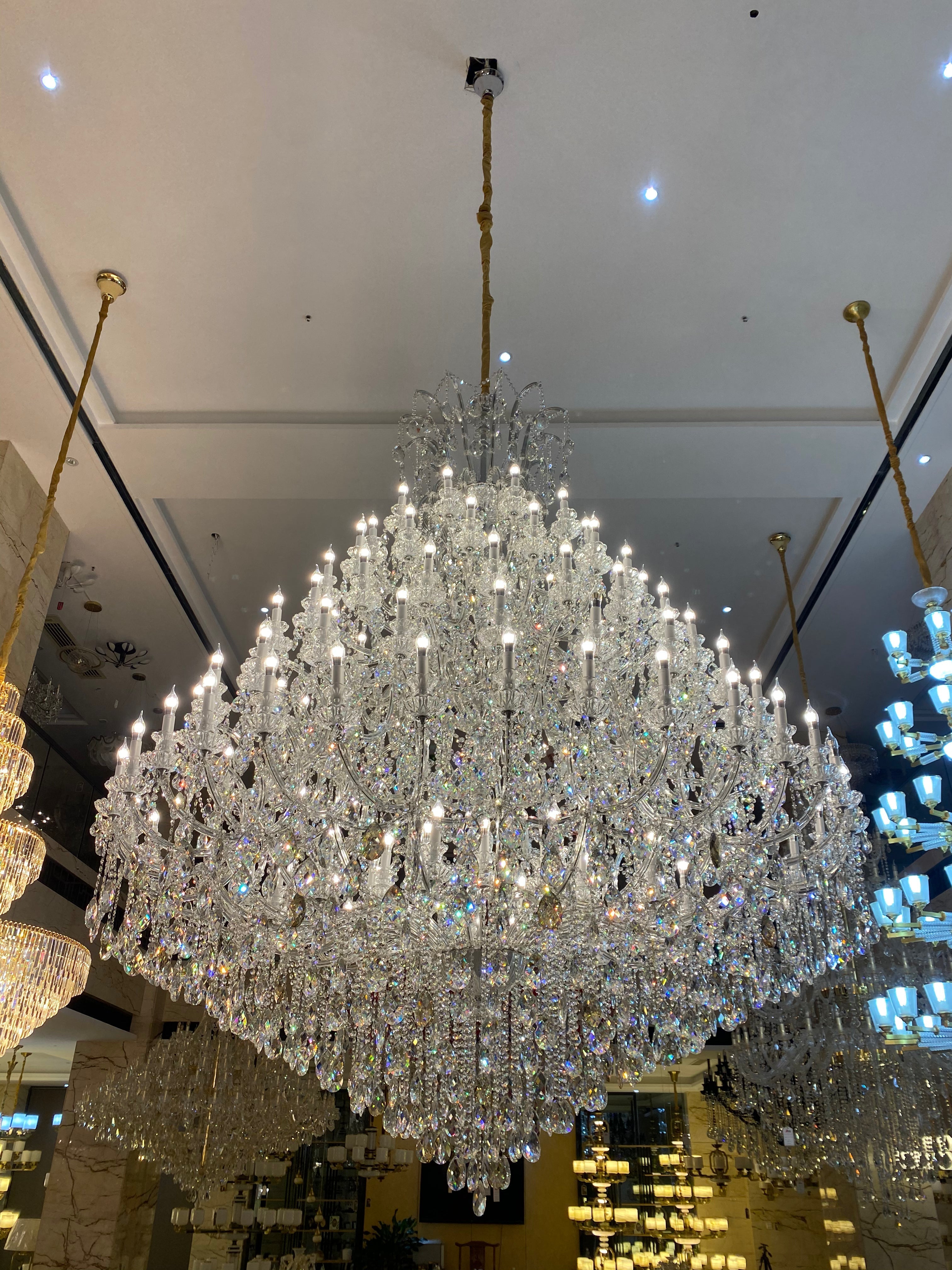 Extra Large Multi-tiered Candle Light Crystal Chandelier for Hotel/Restaurant-MEET LIGHTING