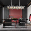 Extra Large Art Irregular Block Collection Crystal Pendant Chandelier Suit for Living/Dining Room-MEET LIGHTING