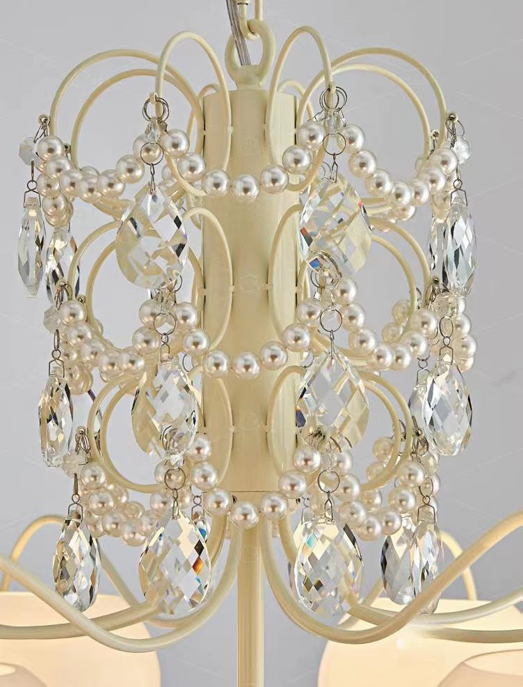 French Modern Minimalist Cream Style Dome Chandelier for Living Room/Bedroom-MEET LIGHTING