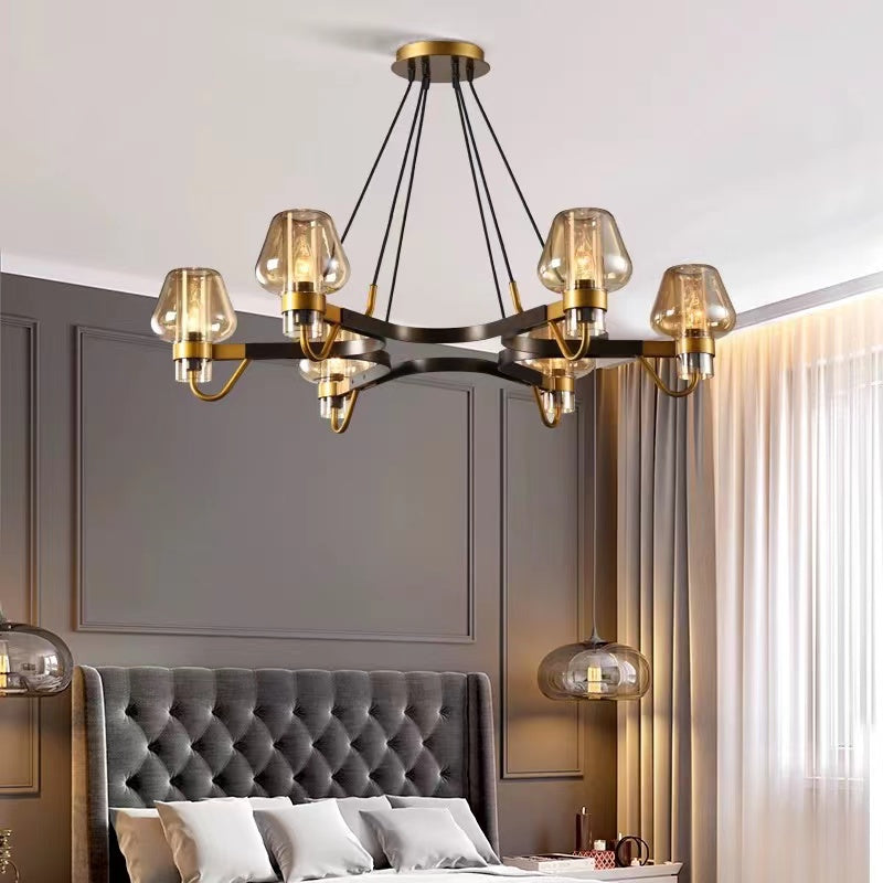 Post-modern Light Luxury Full Brass Chandelier for Living Room/Bedroom-MEET LIGHTING