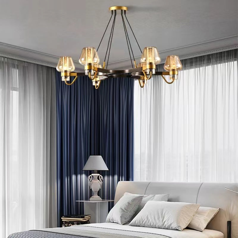 Post-modern Light Luxury Full Brass Chandelier for Living Room/Bedroom-MEET LIGHTING