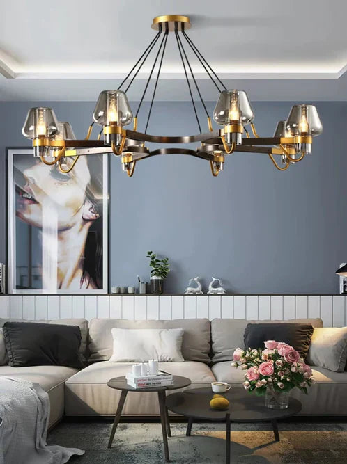 Post-modern Light Luxury Full Brass Chandelier for Living Room/Bedroom-MEET LIGHTING