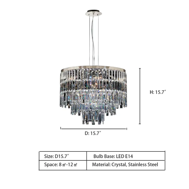Modern Light Luxury Trendy Layers Crystal Pendant Chandelier for Living Room/Bedroom-MEET LIGHTING