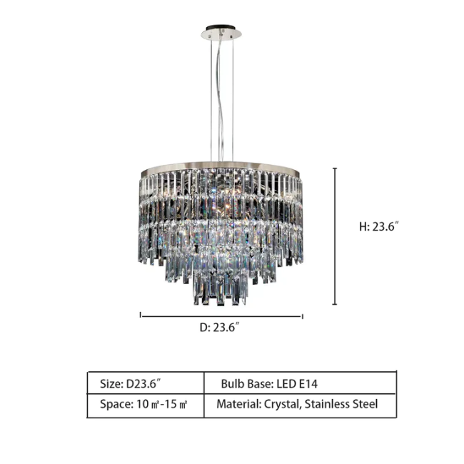 Modern Light Luxury Trendy Layers Crystal Pendant Chandelier for Living Room/Bedroom-MEET LIGHTING