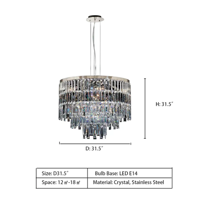 Modern Light Luxury Trendy Layers Crystal Pendant Chandelier for Living Room/Bedroom-MEET LIGHTING