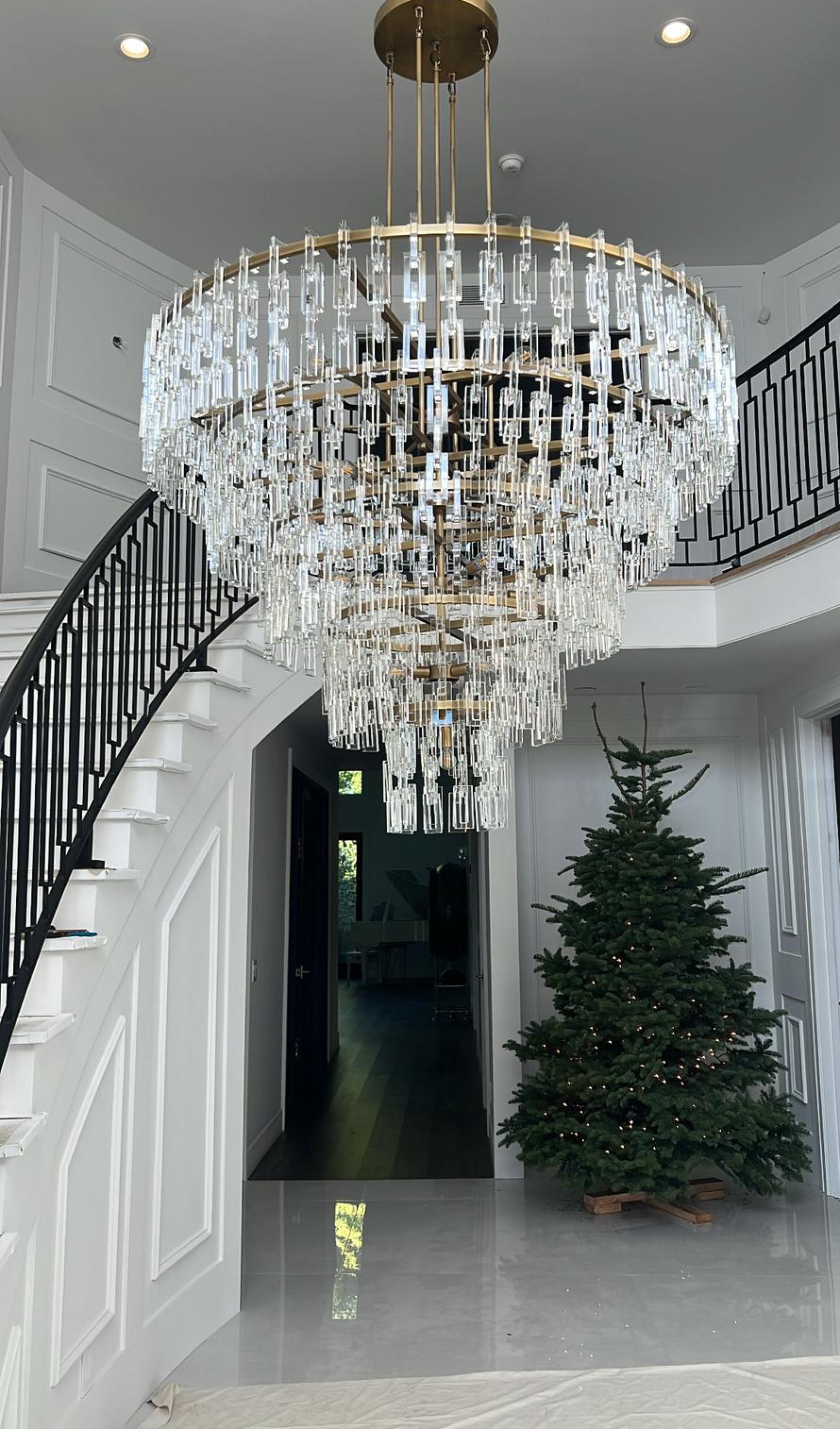 Mariogold Multi-Tier Crystal Chain Round Chandelier 36" 48" 60"