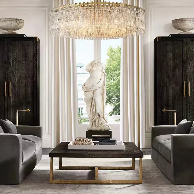 Extra Large Multi-layer Round/ Rectangle Crystal Ceiling Chandelier for Living/ Dining Room-MEET LIGHTING