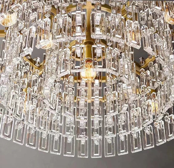 Extra Large Multi-layer Round/ Rectangle Crystal Ceiling Chandelier for Living/ Dining Room-MEET LIGHTING