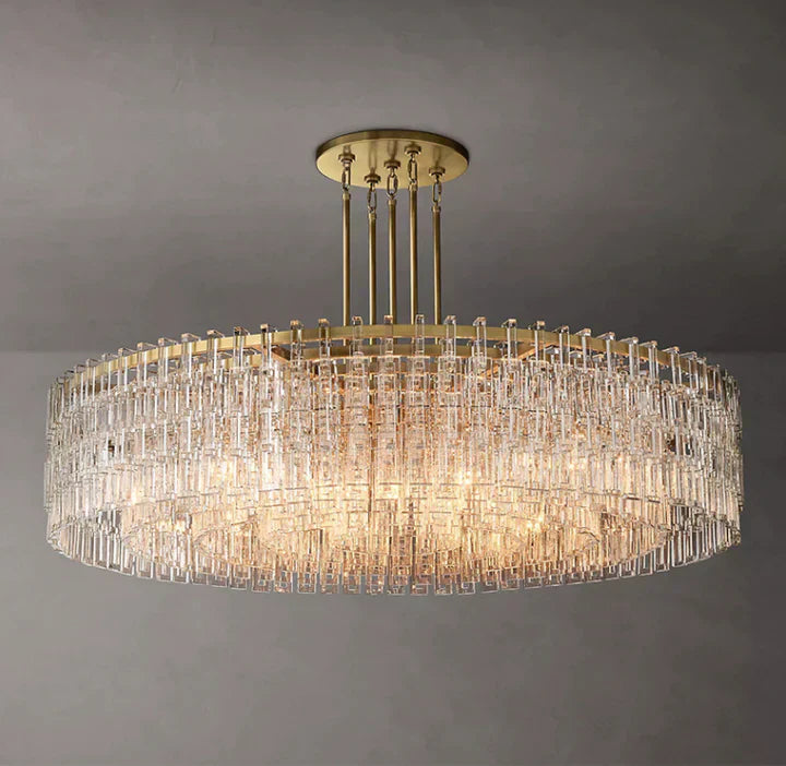 Extra Large Multi-layer Round/ Rectangle Crystal Ceiling Chandelier for Living/ Dining Room-MEET LIGHTING
