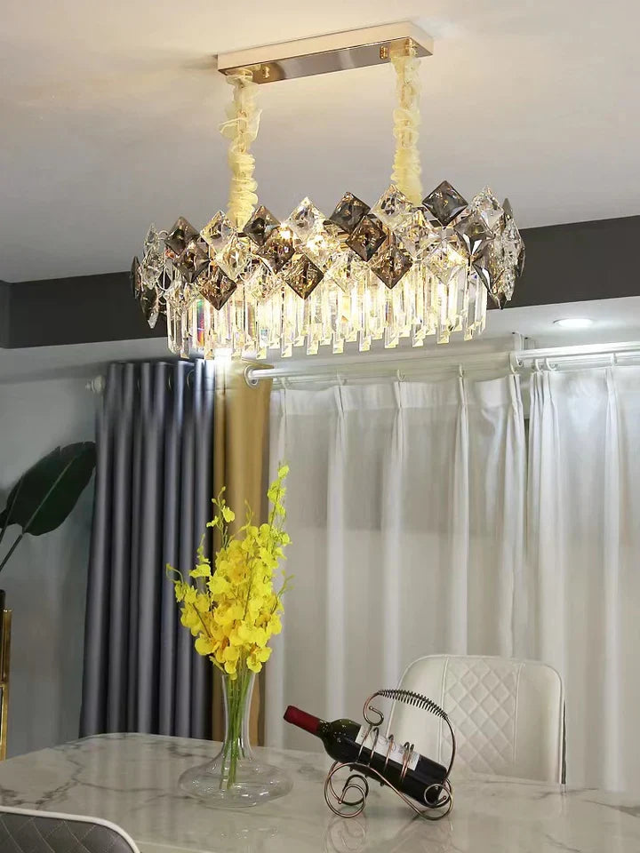 Modern Luxury Tiered Transparent Crystal Chandelier Suit for Living/Dining Room/Bedroom-MEET LIGHTING