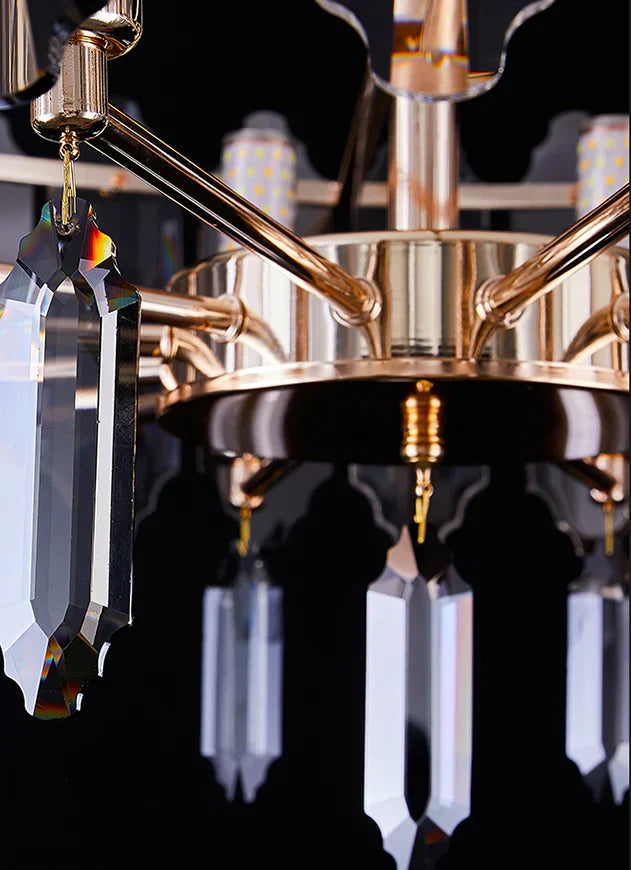 Modern Elegant Transparent Crystal Gold Chandelier Suit for Dining/Living Room-MEET LIGHTING