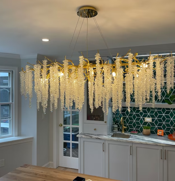 Branch Style Ceiling Light Crystal icicle Chandelier For Dining Table for Modern Home-MEET LIGHTING