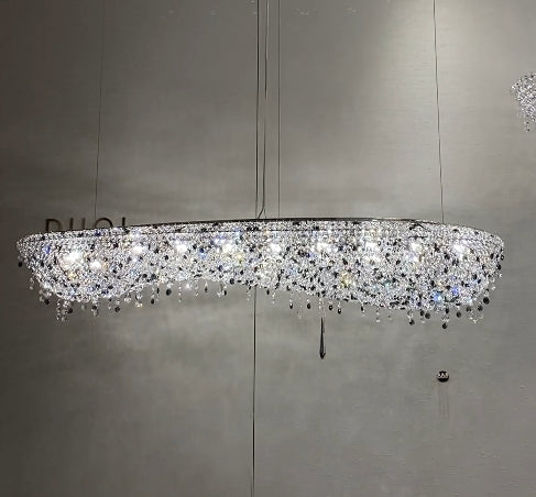 Unique Foyer Crystal Chandelier Luxury Hallway Ceiling Lamp Living Room Hanging Light Decor for Entryway-MEET LIGHTING