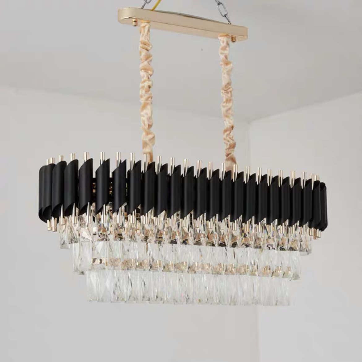 Modern Luxury Multi-Tier Oval/Round Crystal Tiered Chandelier-MEET LIGHTING