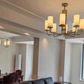 Modern Style Minimalism White Shades Chandelier/Wall Light in Brass-MEET LIGHTING