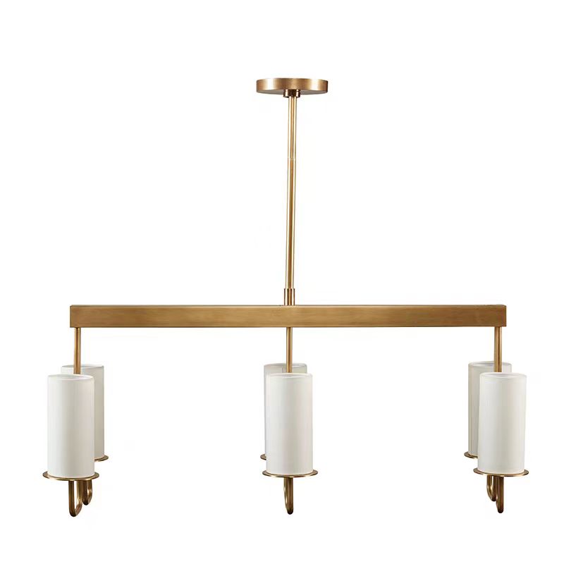 Modern Style Minimalism White Shades Chandelier/Wall Light in Brass-MEET LIGHTING