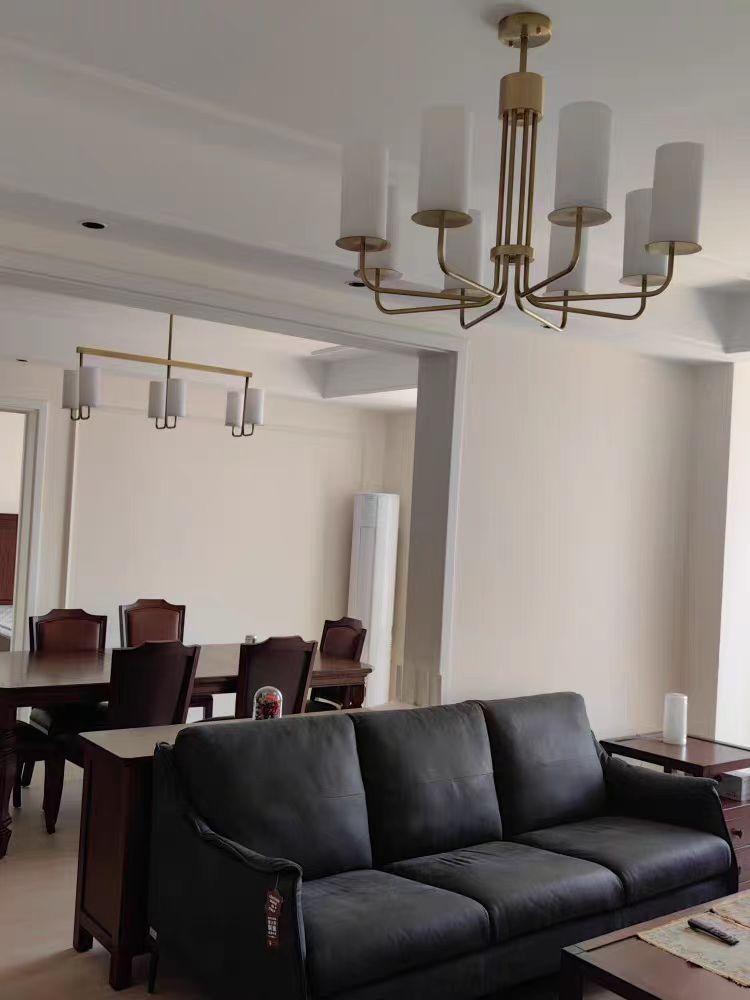 Modern Style Minimalism White Shades Chandelier/Wall Light in Brass-MEET LIGHTING