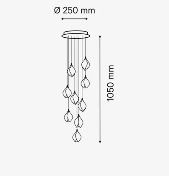 Nordic Magnolia Flower Ceramics Chandelier with Round Canopy-MEET LIGHTING