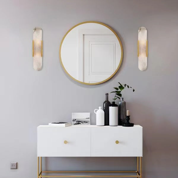 Melange Elongated Modern Alabaster Linear Wall Sconce