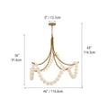 Cluster String Alabaster Beads Semi Flush Chandelier by Meetlighting