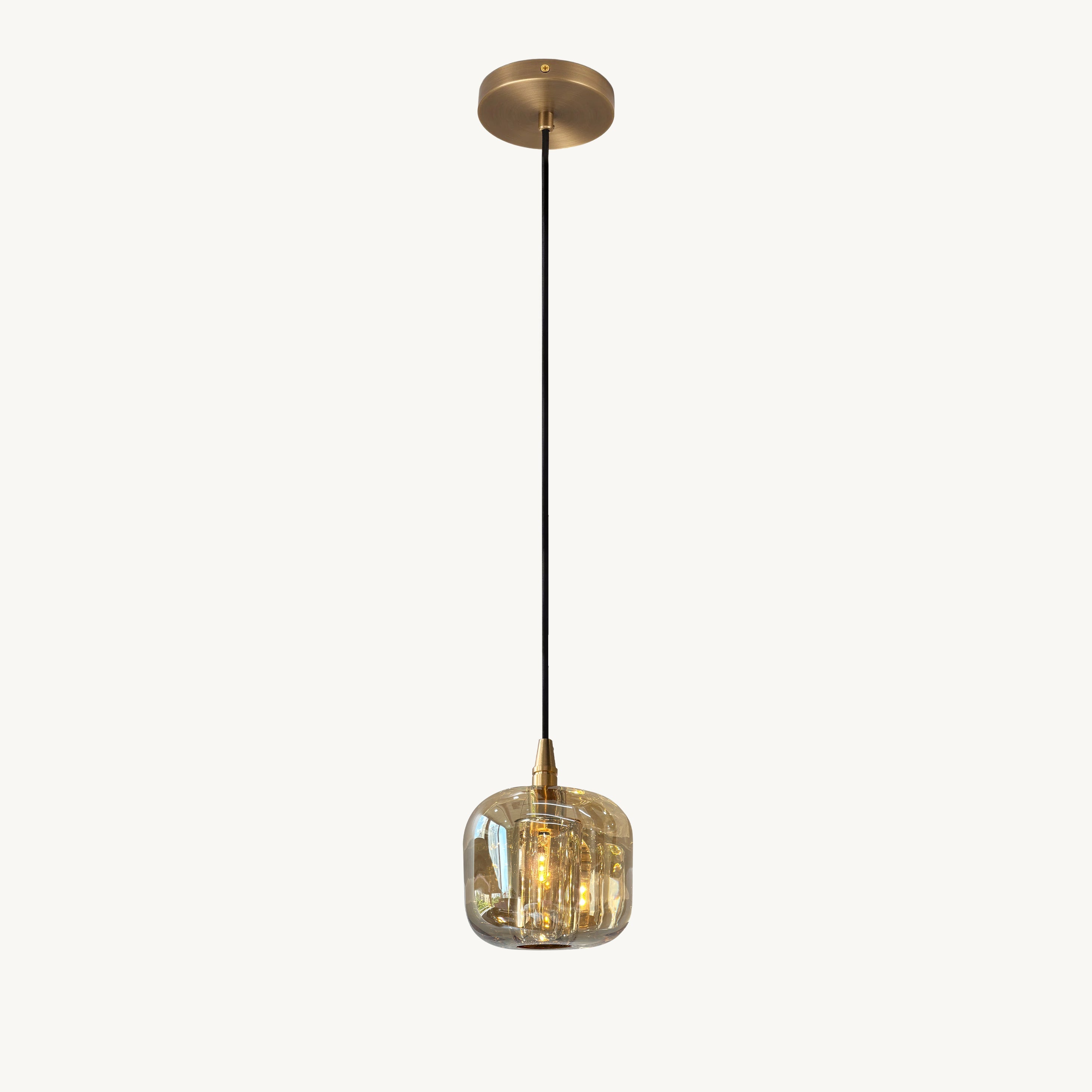 Velorin4 Inch Amber Crystal Cube Pendant Light