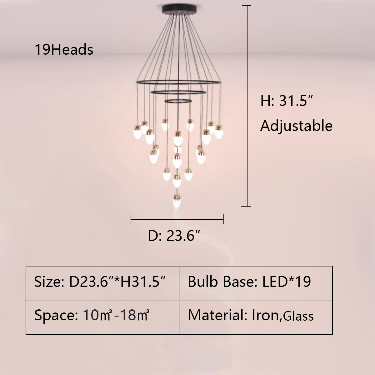 Extra Large Post-Modern Multi-tier Chandelier for High-ceiling Room/Stairs-MEET LIGHTING